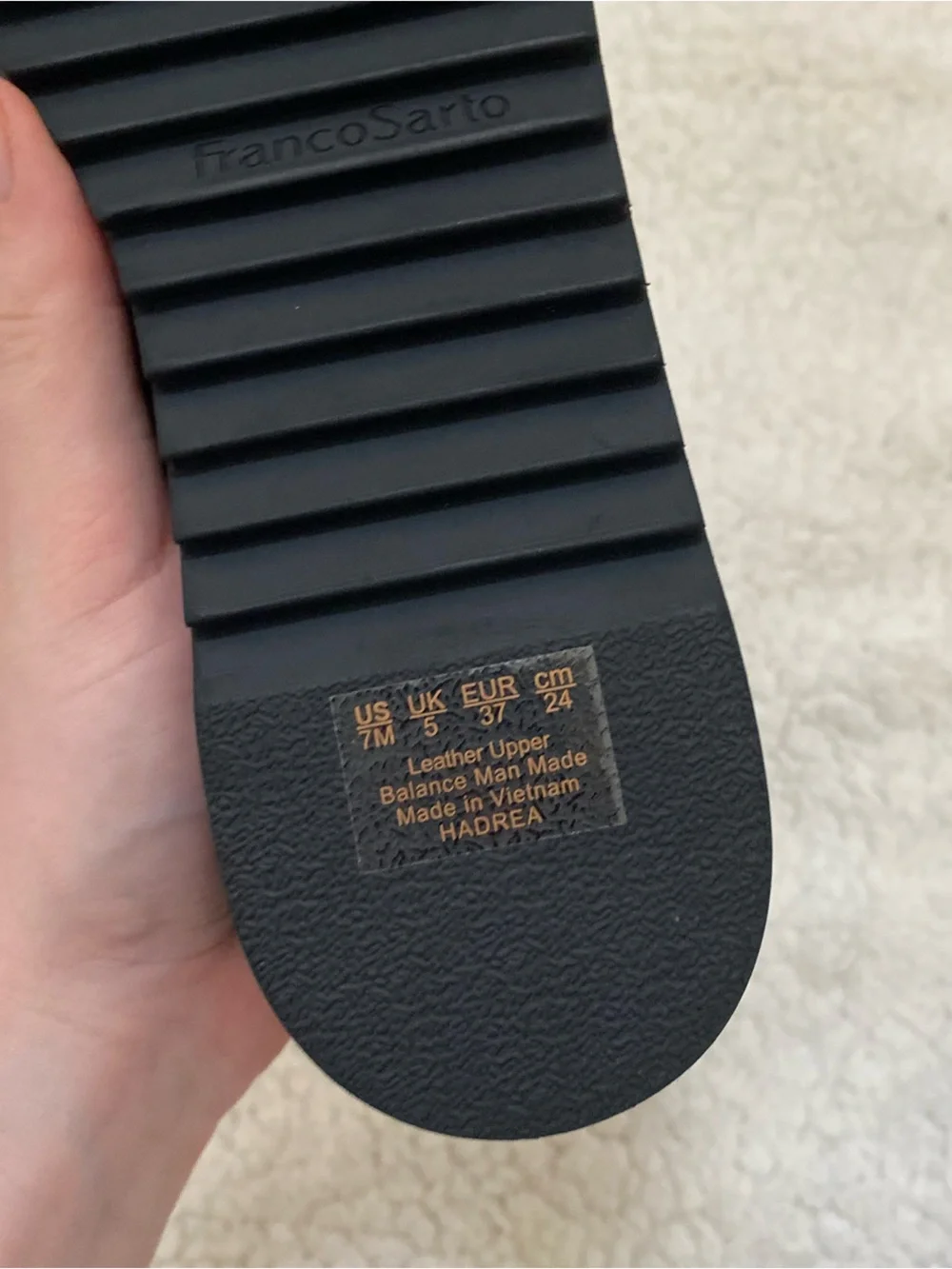 NWOT Franco Sarto leather loafers flats black Sz 7